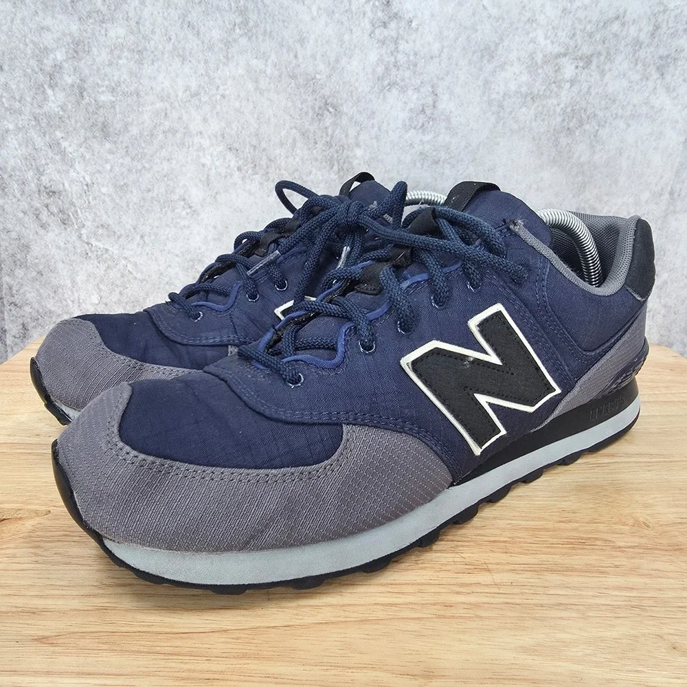 New Balance 574 Running Shoe Mens 11 Navy Blue Grey White Casual Sneaker ML574PT
